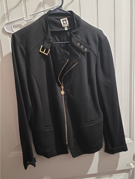 Anne Klein Jackets & Blazers - Anne Klein Jacket Womens Large Black Quilted Snaps Outdoor